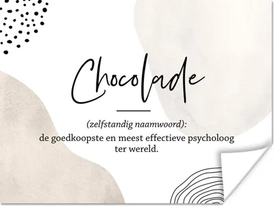 Produktbild von MuchoWow® Poster Sprichwörter - Schokolade - Zitate - Wörterbuch - Definition Schokolade 120x90 cm - Wandbild