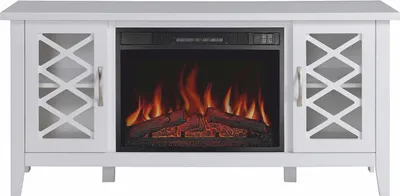 Zdjęcie produktu dla Casa Padrino szafka pod telewizor w stylu rustykalnym z kominkiem elektrycznym LED Biały 137,1 x 39 x wys. 64,5 cm