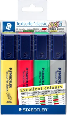 Immagine prodotto di STAEDTLER Textmarker Textsurf. excel.4St Etui