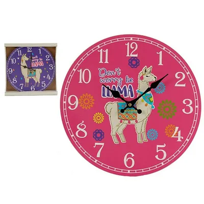Image de Gift Decor Wanduhr Llama