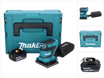 Image de Makita DBO 480 M1J Ponceuse vibrante sans fil 18 V 112 x 102 mm + 1x batterie 4,0 Ah + Makpac - sans chargeur