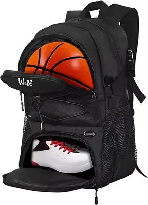 Productafbeelding van CarryQuest® - Sportrugzak van Wolt met vak voor ballen en vak voor schoenen, 30 liter, zwart