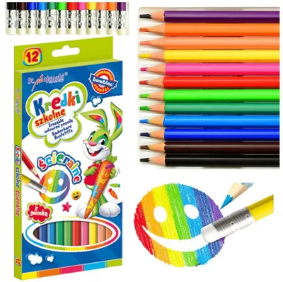 Produktbild von Abwischbare Schulstifte, 12 Farben, BAMBINO