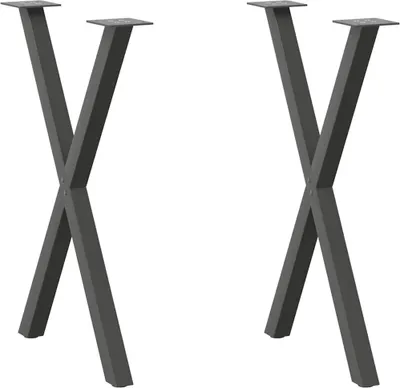 Obrázek produktu pro Nohy k jídelnímu stolu ve tvaru X, 2 ks, antracitové, 50 x (72-73) cm, ocel