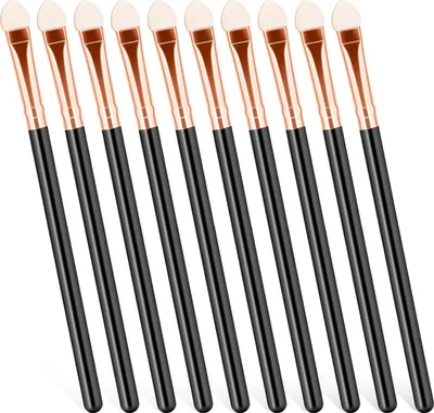 Produktbild von 10-teiliges Lidschatten-Pinsel-Set, Lidschatten-Applikator-Schwamm, Make-up-Pinsel-Set, doppelseitiger Schwamm-Lidschatten-Applikator, wiederverwendbares, waschbares Lidschatten-Applikator-Pinsel-Set