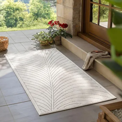 Obrázok produktu pre Carpetsale24 Vonkajší koberec, moderný dizajn v štýle boho, 3D efekt, odolný voči UV žiareniu, ideálny na terasu, do obývacej izby a kuchyne, rozmery 80 x 150 cm