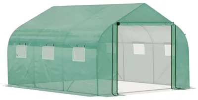 Immagine prodotto di Serra - Tunnel - 3,5 x 3 x 2 metri - Con porta e 6 finestre - Verde