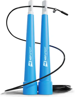 Obrázok produktu pre Švihadlo Hop-Sport HS-P010JR plastové s nastaviteľnou dĺžkou pre crossfit a silový tréning - modré