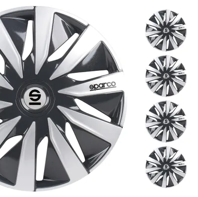 Obrázok produktu pre Sada krytov kolies Sparco Lazio 16 palcov, šedá/strieborná