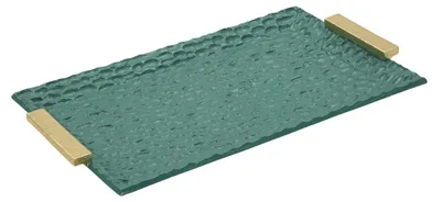 Immagine prodotto di Vassoio Grent in resina verde e oro 34x19,5 cm