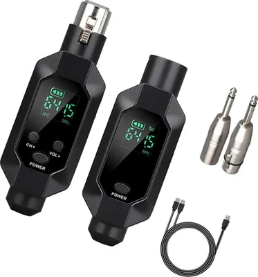 Produktbild von Kabellose Mikrofon-Sendeanlage 1000mAh, 38m Reichweite, 3 Modi, 48kHz Abtastrate, Plug & Play, klare Tonübertragung