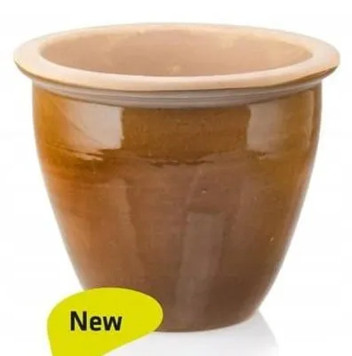 Produktbild von Polnix Keramik-Blumentopf glasiert Braun Ø38 cm