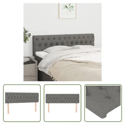 Produktbild von The Living Store Kopfteile 2 Stk. Dunkelgrau 72x7x78/88 cm Stoff