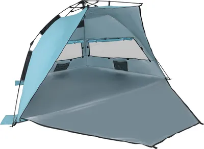 Produktbild von Puluomis beach shells plážový stan pop-up stan s UV ochranou 50+, druhý stan modrý, 135 x 130 x 250 cm