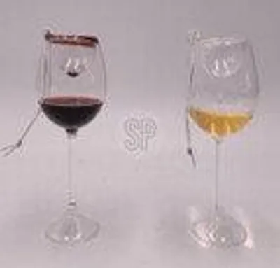 Productafbeelding van Wijnglas hangdeco 10 cm 2ass kerstversiering Nampook