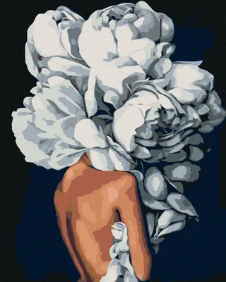 Produktbild von Diamondi - Diamond painting - FRAU HINTER EINER BLUME, 40X50 cm, ohne Keilrahmen