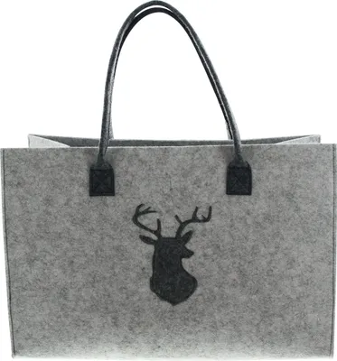 Produktbild von Handtasche Filz grau stehend 45x20x30cm