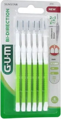 A package of GUM Bi-Direction interdental brushes.