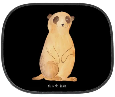 Produktbild von Mr. & Mrs. Panda Scheibenschutz Auto Erdmännchen - Schwarz - Geschenk, Sonnenschutz für, Afrika, Weltreise, Fürs, Traveling, Autoscheibe, Reisen, Spruch, Sonnenblende