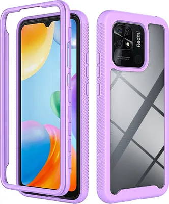 Obrázek produktu pro Redmi 10C Pouzdro, Hybrid Průhledné Zadní Kryt, Robustní TPU Nárazník, Nárazuvzdorné Pouzdro pro Xiaomi Redmi 10C Fialová