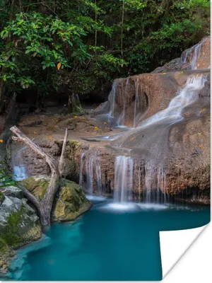 Produktbild von MuchoWow® Poster Wasserfall - Felsen - Landschaft 120x160 cm - Wandbilder