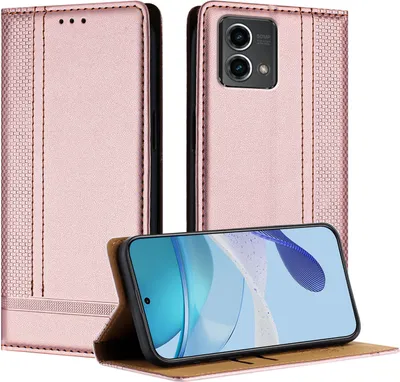 Image de Etui pour Motorola Moto G Stylus 5G 2024 étui en cuir avec fonction stand Rose