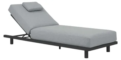 Produktbild von Sonnenliege Ostuni | Crepe Grey & Black | Aluminium | 2er Set