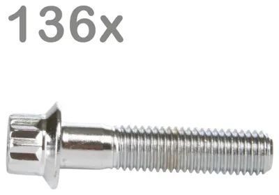 Immagine prodotto di 136 bulloni per cerchi M7x32 in acciaio cromato per cerchi BBS, Rial, Schmidt, O.Z. e Dynatech Carline