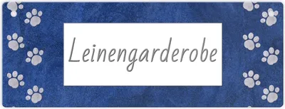 Produktbild von Leinengarderobe Metallschild mit Pfoten für Hundebesitzer Hunde-Freunde