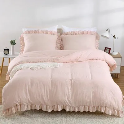 Produktbild von Famanu Bettwäsche Set 3-teilig 200 x 200 cm + 2 Kissenbezüge 80 x 80 cm - Rosa