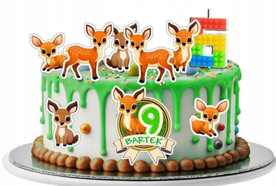 Image de Opłatek Zestaw Urodzinowy Postacie Na Tort - Zwierzęta Sarna Las + Imię