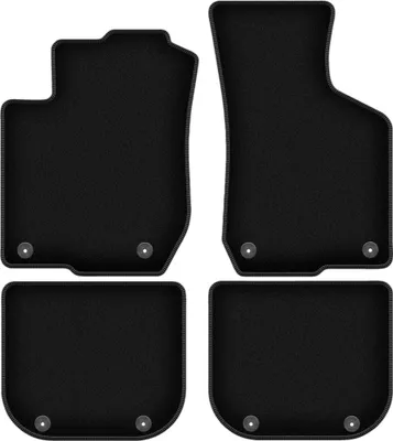 Produktbild von Wielganizator Velours-Autoteppiche – passend für Audi A3 8L (Schrägheck, Bj. 1996-2001) – schwarz, passgenau, mit Befestigungen set 4 Stk.