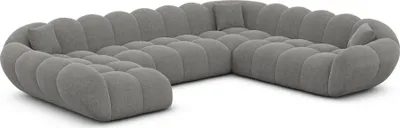 Produktbild von Strukturstoff U-Form XXL Wohnlandschaft Liva Grau Links