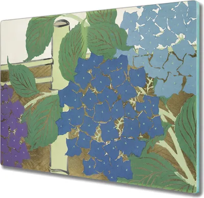 Produktbild von Coloray Herdabdeckplatte 60x52 cm Schneidebrett Kochplattenabdeckung Küchenbrett Hackbrett - Blumen Pflanzen
