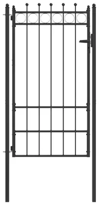 Immagine prodotto di vidaXL Cancello da recinzione HORST 100 x 175 cm in metallo nero, chiudibile a chiave