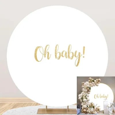 Productafbeelding van Solidchoice - Witte Ronde Achtergrond voor Babyshower en Feesten