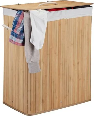 Obrázek produktu pro Bambusový koš na prádlo se 2 přihrádkami