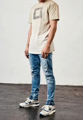 Produktbild von Cayler & Sons Hose Paneled Denim Pants Distressed Light Blue/White-3230