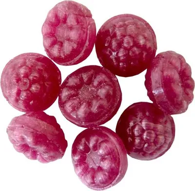 Produktbild von Edel Himbeer Bonbons mit Isomalt ungewickelt zuckerfrei 150g