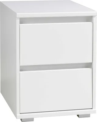 Produktbild von Nachttisch - Weiß matt - B 40 cm - mit 2 Schubkästen