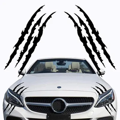 Produktbild von Schwarze Vinyl-Autosticker Set mit Monsterklauw-Design