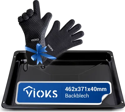 Produktbild von Backblech Set Beko 219440101 462x371mm mit Handschuhe für Backofen