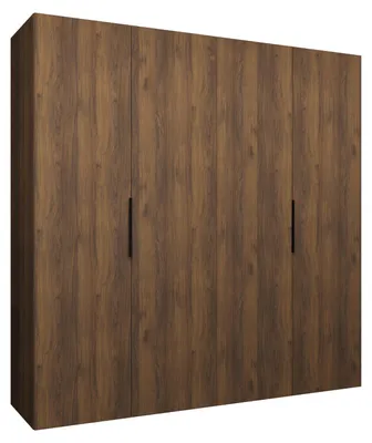 Produktbild von MEBLE KRYSPOL, Kleiderschrank, Schrank 200 cmx202x52, Warmia-Nuss, Schwarz