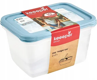 Obrázek produktu pro keeeper Mia, Kontejner, Obdélníkový, 2 l, Modrá, Průhledná, Polypropylen (PP), -20 - 100 °C