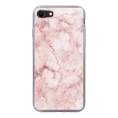Produktbild von MuchoWow® Handyhülle Schutzhülle Hülle für iPhone 7 Marmor - Rosa - Luxus Silikon Softcase Handy Hülle - Kartenhalter