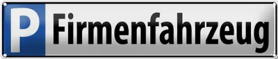 Produktbild von Blechschild Parkplatz Firmenfahrzeug, 46x10 cm, Blechschilder Parking