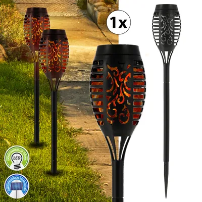 Obrázok produktu pre Solárna baterka LED H50cm LED plameň efekt záhradné svetlo Lampa záhradná dekorácia zdroj svetla 7 SMD LED zemný hrot