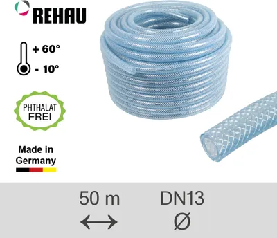 Produktbild von Rehau PVC-Schlauch Raufilam-E Innendurchmesser 13mm Länge 50m DIN53505 max. 12bar glasklar / flexibel - 10286011002