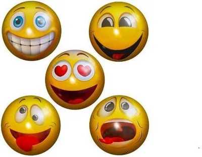 Produktbild von Ball mit Emoji-Motiv, ein Spielball mit einem Durchmesser von 23 Zentimetern