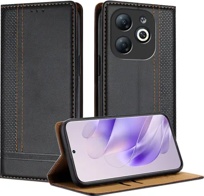 Image de Étui pour Infinix Smart 8 étui en cuir avec fonction stand noir